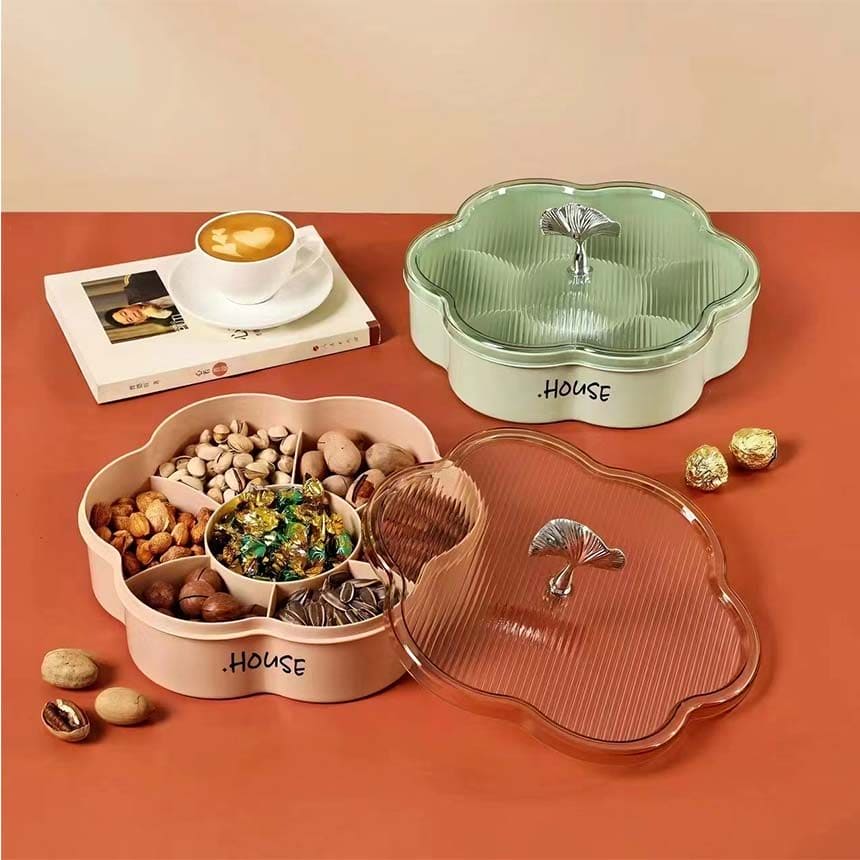 Fish Tail Candy Box, 7 Compartment Flower Dried Fruit Box, Multifunctional Food Container, Candy And Nut Serving Container, Appetizer Tray with Lid Fish Tail Candy Box, 7 Compartment Flower Dried Fruit Box, Multifunctional Food Container, Candy And Nut Serving Container, Appetizer Tray with Lid
